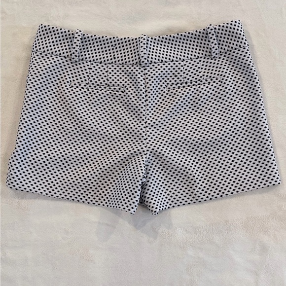 Ann Taylor Signature Navy Polka Dot White Shorts Size 12 Textured Dress Shorts - Picture 8 of 8